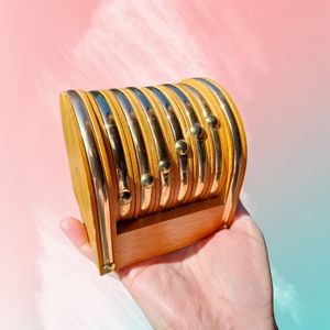 Vintage Artmark Oak Veneer Coasters